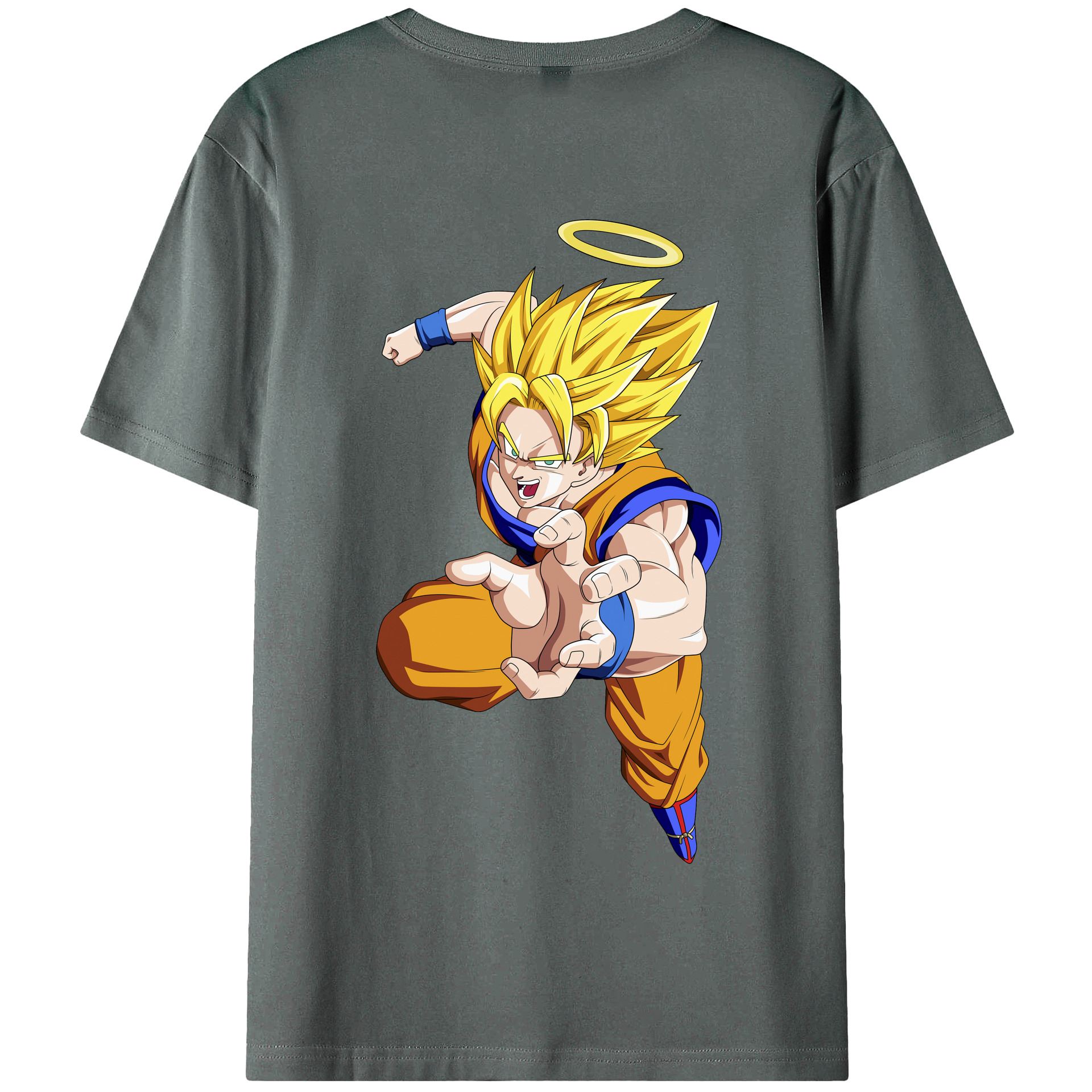 （画像用） ドラゴンボール 孫悟空（そん ごくう）Son Goku カカロット DRAGON BALL Kakarotto 綿100％半袖Tシャツ（背面プリント）